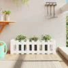 Højbed med stakitdesign i massivt fyrretræ | Størrelse: 100x30x30 cm | Farve: Hvid