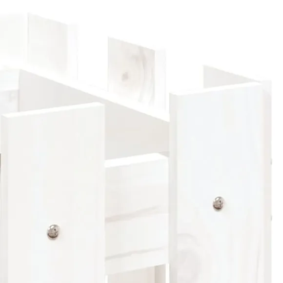 Højbed med stakitdesign i massivt fyrretræ | Størrelse: 100x30x30 cm | Farve: Hvid