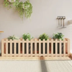 Højbed med stakitdesign i massivt fyrretræ - 200x50x50 cm | Størrelse: 200x50x50 cm