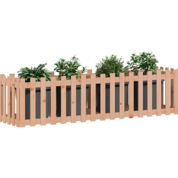 Højbed med stakitdesign i massivt douglasgran | Størrelse: 200x50x50 cm