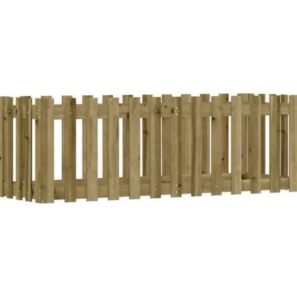 Højbed med stakitdesign 150x50x50 cm - Imprægneret fyrretræ | Størrelse: 150x50x50 cm