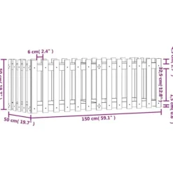 Højbed med stakitdesign 150x50x50 cm - Imprægneret fyrretræ | Størrelse: 150x50x50 cm