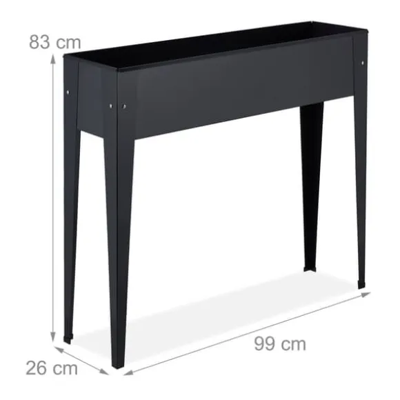 Højbed plantekasse, metal, 83x99x26 cm, sort