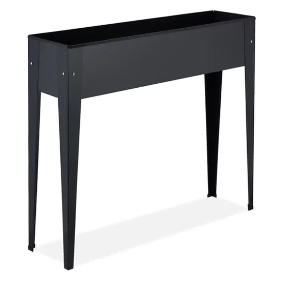 Højbed plantekasse, metal, 83x99x26 cm, sort