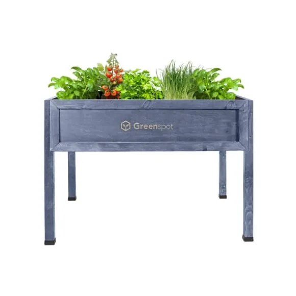 Højbed til altan, terrasse og have 110x55x80cm - Træherbarium på ben - Plantekasse på ben til blomster, krydderurter, grøntsager - Højbed til haven, G | CDON