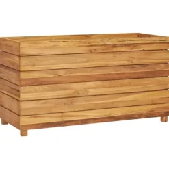 Højbed 100x40x55 cm genanvendt teaktræ og stål - Højbed - Højbede - Home & Living