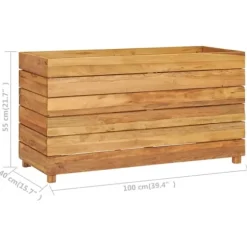 Højbed 100x40x55 cm genanvendt teaktræ og stål - Højbed - Højbede - Home & Living