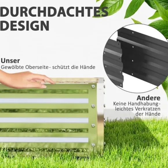 Højbed/plantekasse i stål 120x120x30 cm, sølv – have/terrasse