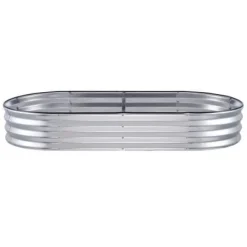 Højbeds plantekasse, 182,5x92,5x28 cm, Sølv, Metal