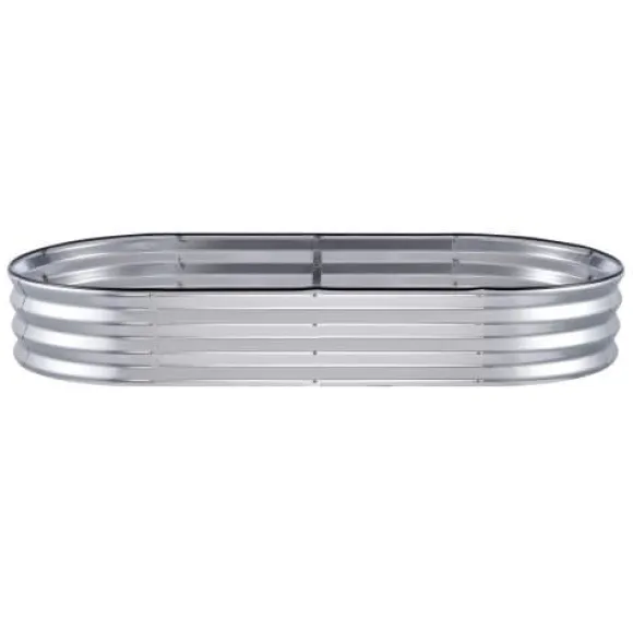 Højbeds plantekasse, 182,5x92,5x28 cm, Sølv, Metal