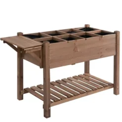 Højbeds plantekasse, 123x54x74 cm, Brun
