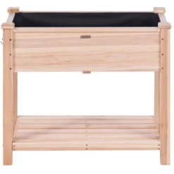 Højbeds plantekasse, 86x46x76 cm, naturtræ, træ