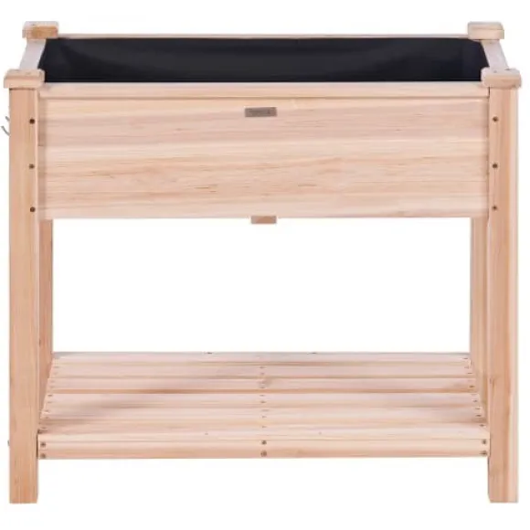 Højbeds plantekasse, 86x46x76 cm, naturtræ, træ
