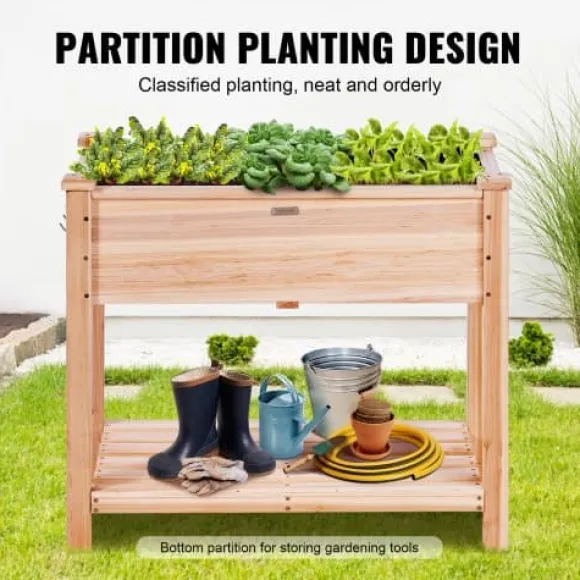 Højbeds plantekasse, 86x46x76 cm, naturtræ, træ