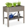 Højbeds plantekasse, 80x88x43,5 cm, Grå