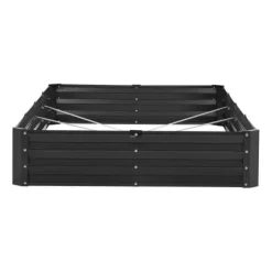 Højbeds plantekasse, 240x120x28 cm, mørkegrå, metal