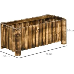 Højbedsplantekasse, 78x35x30 cm, Natur