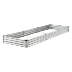 Højbedsplantekasse, 360,5x120,5x28,5 cm, Sølv, Metal