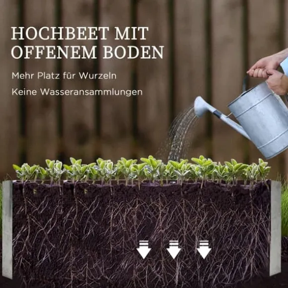Højbedssæt 53x53x90 cm med plastovertræk & espalier – plantekasse til have/balkon