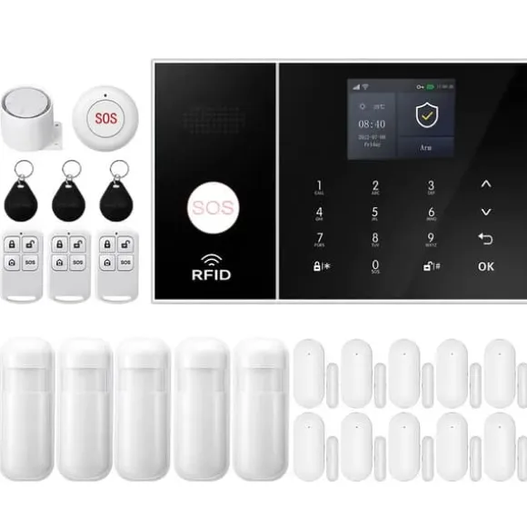 Hjemmealarmsystem, Smart Home Integration, Real-Time Advarsler,2G GSM WiFi Kit F, EU Stik