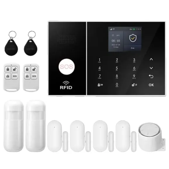 Hjemmealarmsystem, Smart Home Integration, Real-Time Advarsler,2G GSM WiFi Kit C, EU Stik