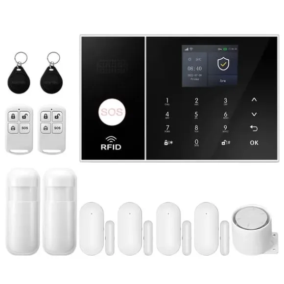 Hjemmealarmsystem, Smart Home Integration, Real-Time Advarsler,2G GSM WiFi Kit C, EU Stik