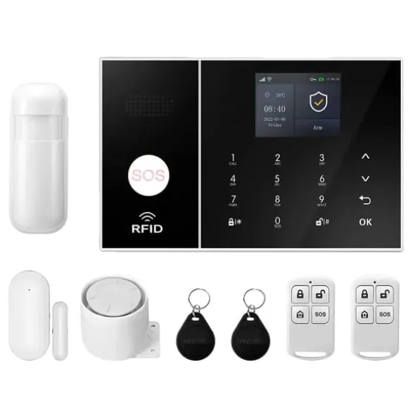 Hjemmealarmsystem, Smart Home Integration, Real-Time Advarsler,2G GSM WiFi Kit A, EU Stik
