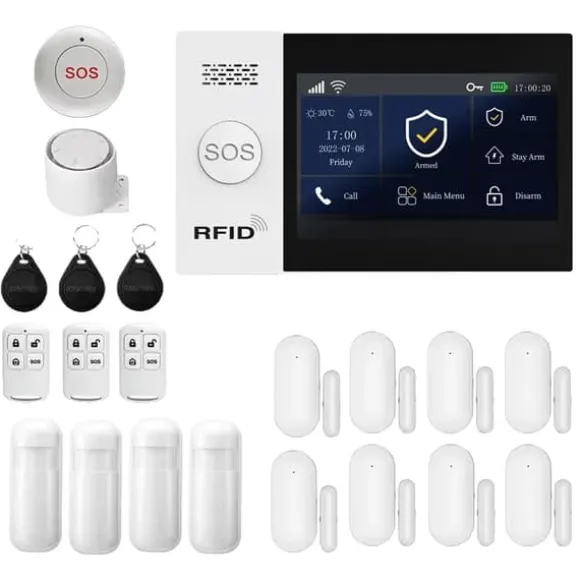 Hjemmealarmsystem, trådløs forbindelse, smart automatisering,EU Stik, GSM 2G WiFi Kit E