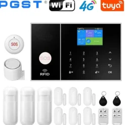 Hjemmealarmsystem, trådløs forbindelse, mobilappkontrol,EU stik, D-4G