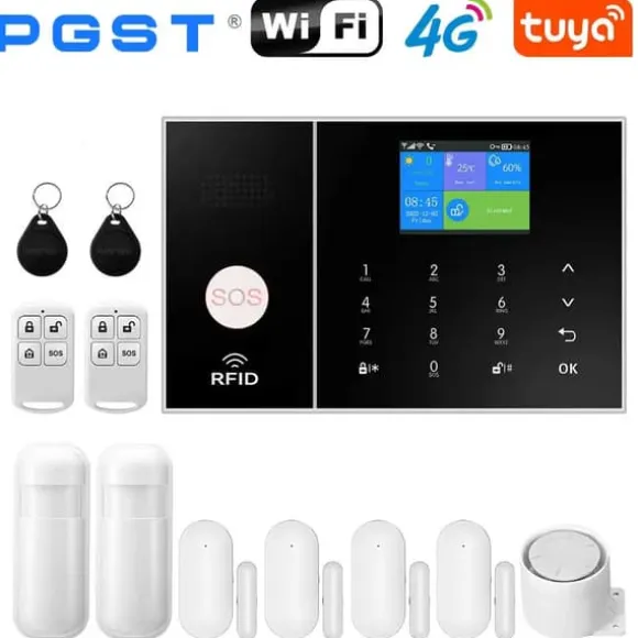 Hjemmealarmsystem, trådløs forbindelse, mobilappkontrol,EU stik, C-4G