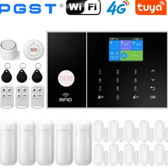 Hjemmealarmsystem, trådløs forbindelse, mobilappkontrol,EU stik, F-4G
