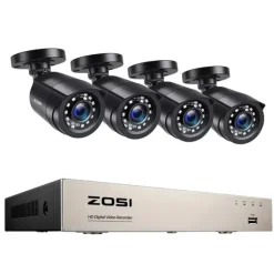Hjemmesikkerhedssystem, H265+ DVR, Natvision,8CH DVR med 4 kameraer-a, 1T