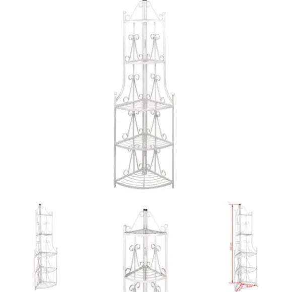 Hjørne Plantestativ Hvid - Planteborde