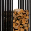 Håndlavet KaminhoodTrek - Firewood Storage - Holdbart metal, stilfuld sort finish | Størrelse: 40x50x100 cm