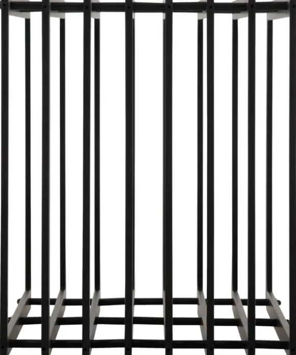 Håndlavet KaminhoodTrek - Firewood Storage - Holdbart metal, stilfuld sort finish | Størrelse: 40x50x100 cm