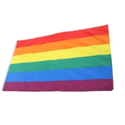 Håndviftende Regnbueflag Banner Polyester Gay Pride Lesbisk Flag med Øjer