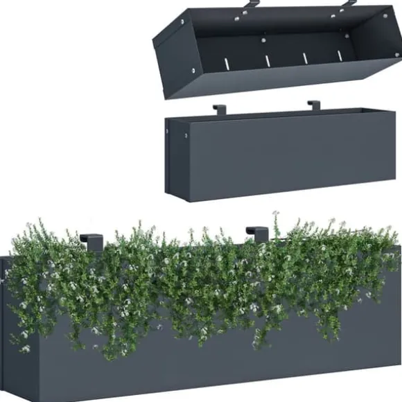 Hængende plantekasse - klik ombygning - 50x12x15cm - antracit