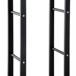 HOMCOM Brændestativ - Sort Metal, L60 x B25 x H100 cm, op til 100 kg