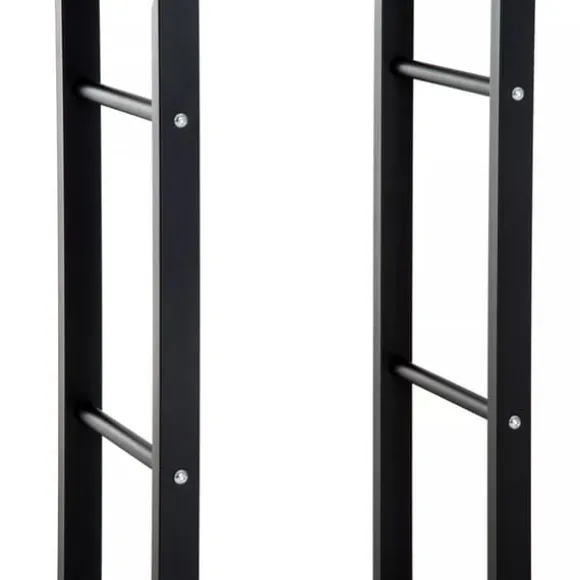 HOMCOM Brændestativ - Sort Metal, L60 x B25 x H100 cm, op til 100 kg