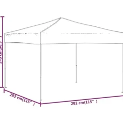 Hopfällbart partytält 3x3 m - UV-skydd och vattentåligt | Färg: Blå | Storlek: 3x3 m