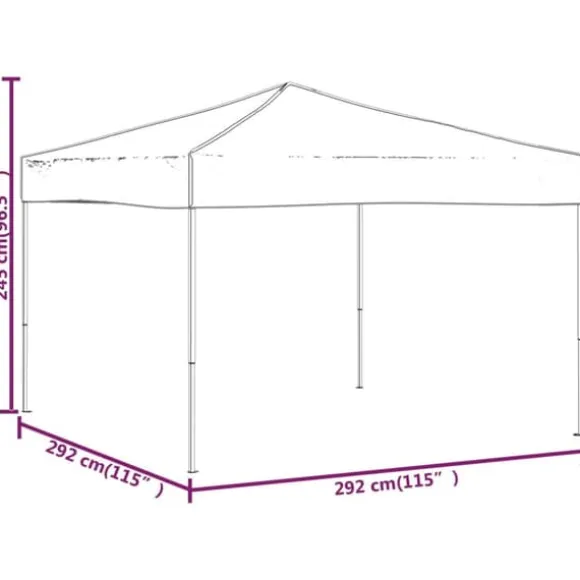 Hopfällbart partytält 3x3 m - UV-skydd och vattentåligt | Färg: Blå | Storlek: 3x3 m