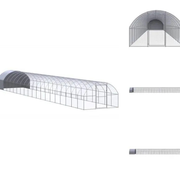 Huse & bure til små dyr - Living hønsehus 3x20x2 m galvaniseret stål