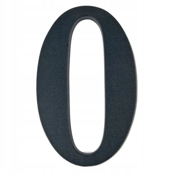 Husnummer 0 sort 19 cm