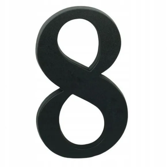 Husnummer 8 sort 19 cm