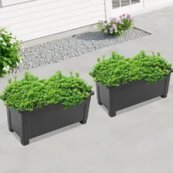 Hævet Havebed, Materiale: PP og Gummi, Dimensioner: 75*34,5*65,5 cm, Form: Rektangulær, Belastningskapacitet: 25 kg, Antal varer: 2