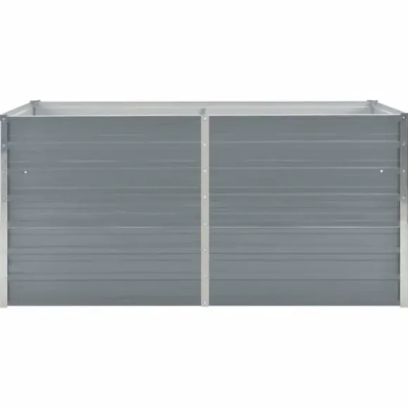 Hævet havekasse i galvaniseret stål 160x80x45 cm | Farve: Grå