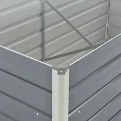 Hævet havekasse i galvaniseret stål 160x80x45 cm | Farve: Grå