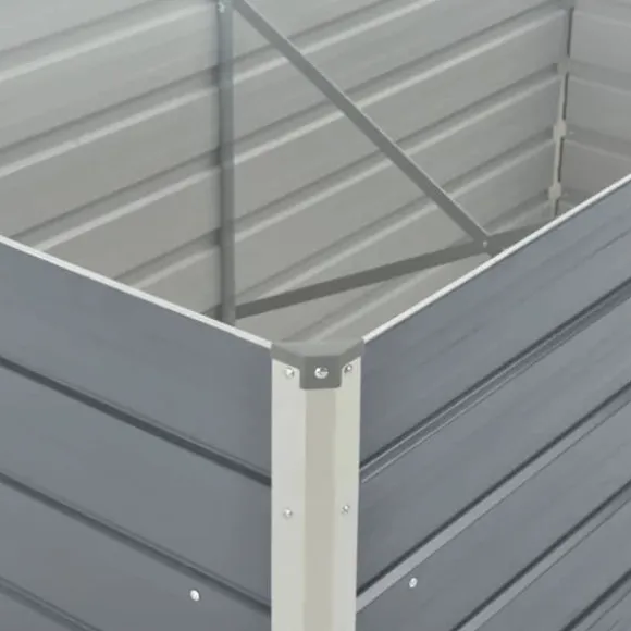 Hævet havekasse i galvaniseret stål 160x80x45 cm | Farve: Grå