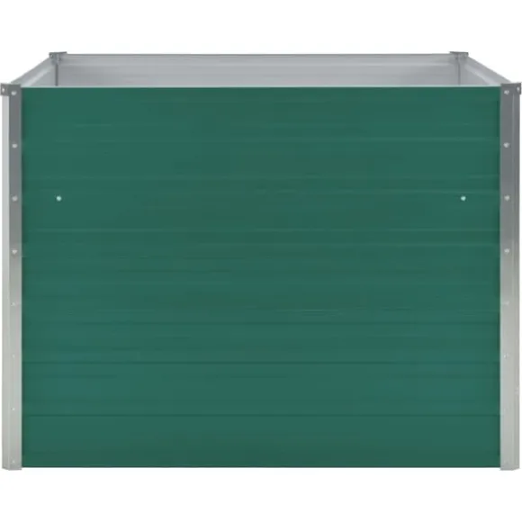 Hævet havekasse i galvaniseret stål - Holdbar og stabil | Farve: Grøn | Størrelse: 100x100x77 cm