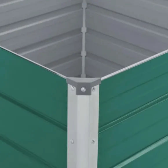 Hævet havekasse i galvaniseret stål - Holdbar og stabil | Farve: Grøn | Størrelse: 100x100x77 cm